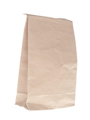 Paper bags on white background