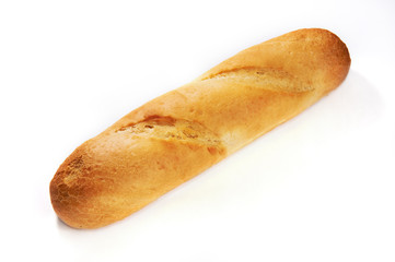 Loaf of bread on white background