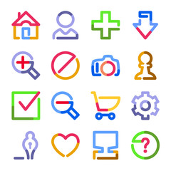 Basic web icons. Color contour series.