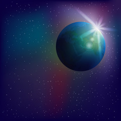 Abstract space background with globe