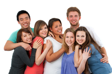 Fototapeta premium Fröhliche Gruppe junger leute