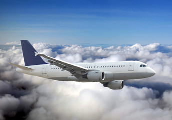 Fototapeta premium Airplane above sky