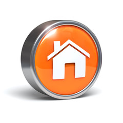 Home - 3D button with clipping path