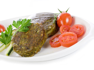 vegetarian spinach croquettes with tomatoes-crochette di spinaci