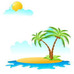 Insel mit zwei Palmen