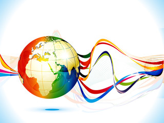 abstract colorful corporate background globe