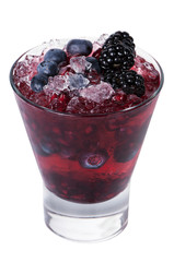 Cocktail with blackberry and whortleberry