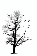 Fototapeta premium Baum mit Krähen