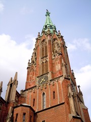 Fototapeta premium Church tower from red bricks