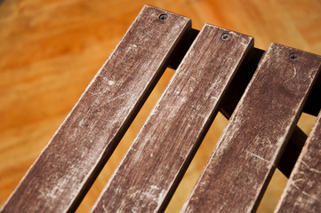 détail, chaise en bois