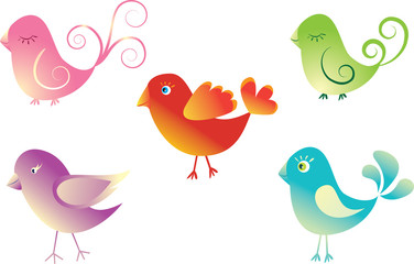Set cute birds.