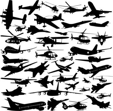 airplanes,military airplanes,helicopter collection 1 - vector