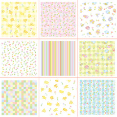 Cute patterns for your design, flora and birds.