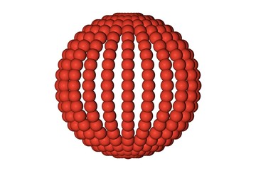 Netz aus roten Kugeln