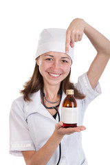 Attractive smiling lady pharmacist