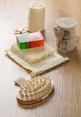 bath accessories with candle