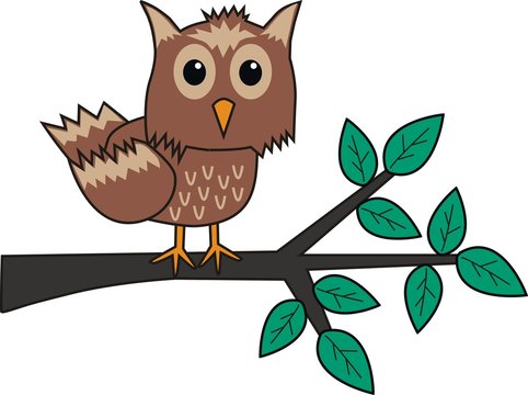 a brown owl sitting on a branch