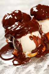 Ice cream with Chocolate topping