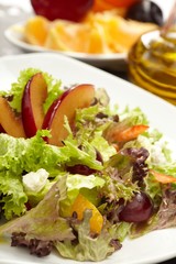 Fruit salad with lettuce