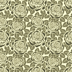 Seamless from  roses and leaves.