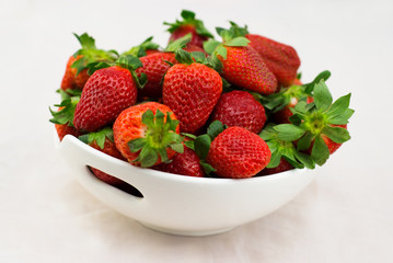 Fresh strawberries on a white background