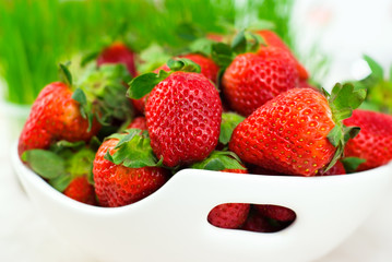 Fresh strawberries on a white background