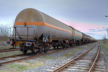 Fototapeta na wymiar Oil and fuel transportation by rail