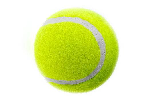 A tennis ball isolates on the white background.