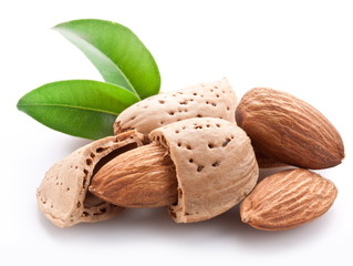 Group of almond nuts.