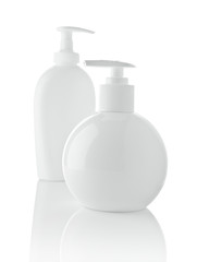 isolated white spray bottles