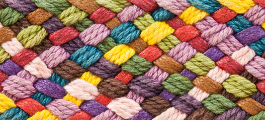 multi colored woollen yarns