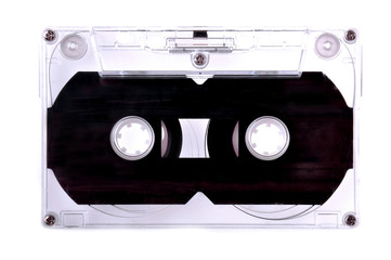 Fototapeta premium Close up a cassette tape isolated on the white background.