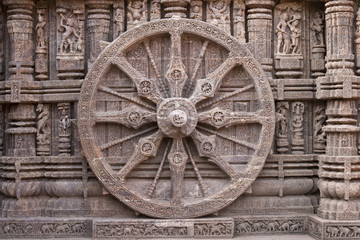 Fototapeta na wymiar Surya Hindu Temple at Konark, Orissa, India. 13th Century AD