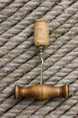 Fototapeta na wymiar corkscrew with a cork
