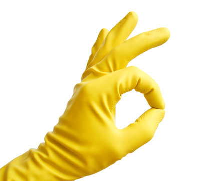 Ok with a yellow vinyl glove