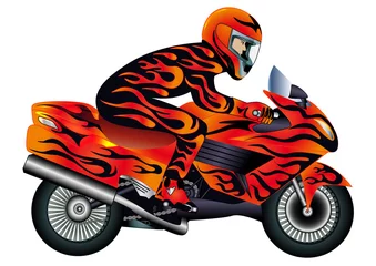 Papier Peint photo Lavable Moto moto de vitesse avec personne