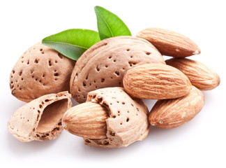 Group of almond nuts.