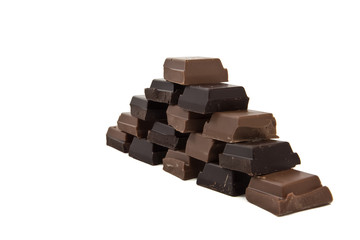Chocolate pyramide from the side