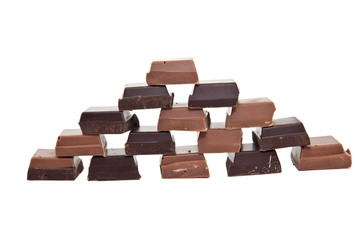 Chocolate pyramide from the front