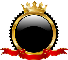 Golden label with crown