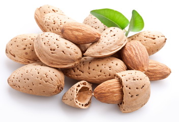 Group of almond nuts.