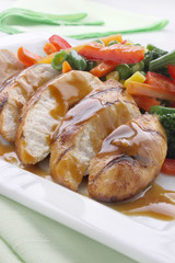 Chicken breast with vegetables and sauce
