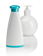 set of white bottles