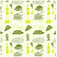 Food pattern fabric seamless