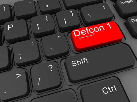 Defcon levels 3d keyboard key