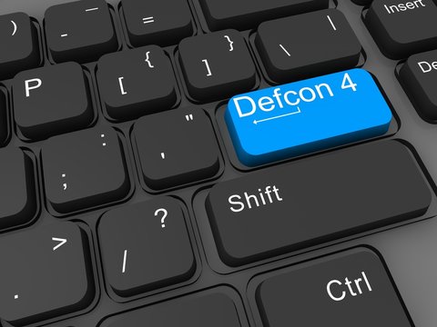 Defcon levels 3d keyboard key
