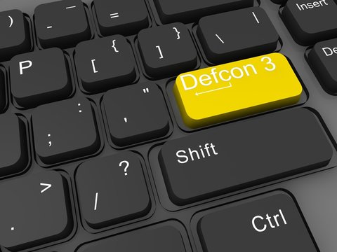 Defcon levels 3d keyboard key