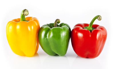 Yellow, Green  and Red Bell Peppers