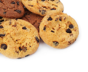Chocolate chip cookie isolated