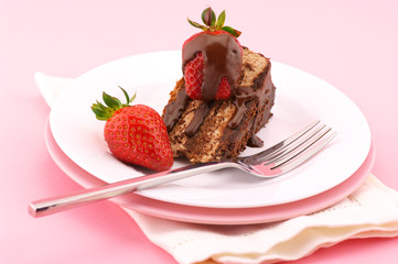 Slice of chocolate cake